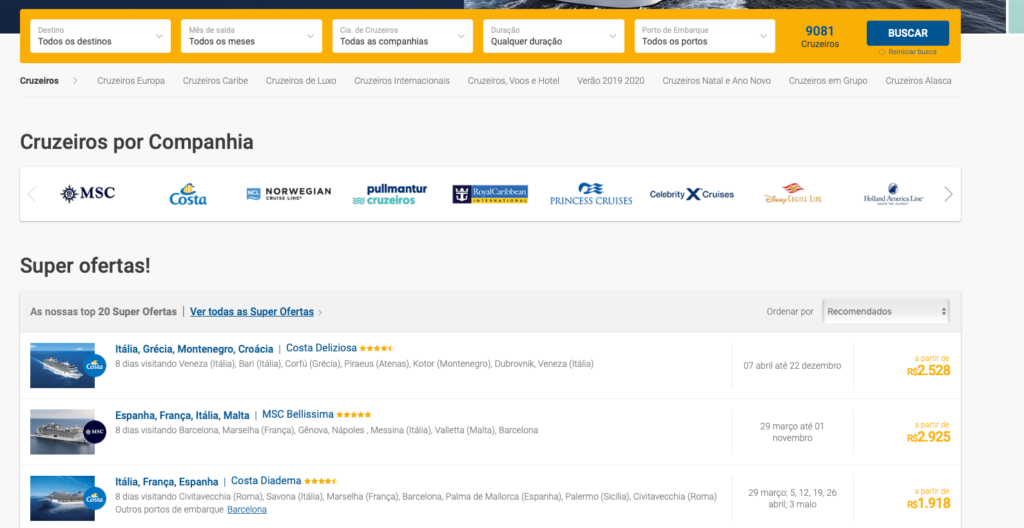Cruzeiro saindo de Orlando