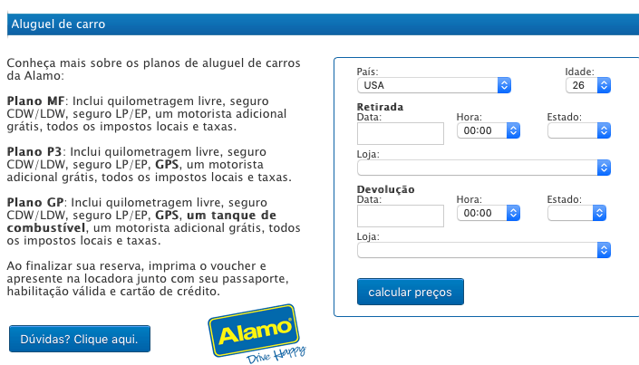 Aluguel de Carro na Alamo