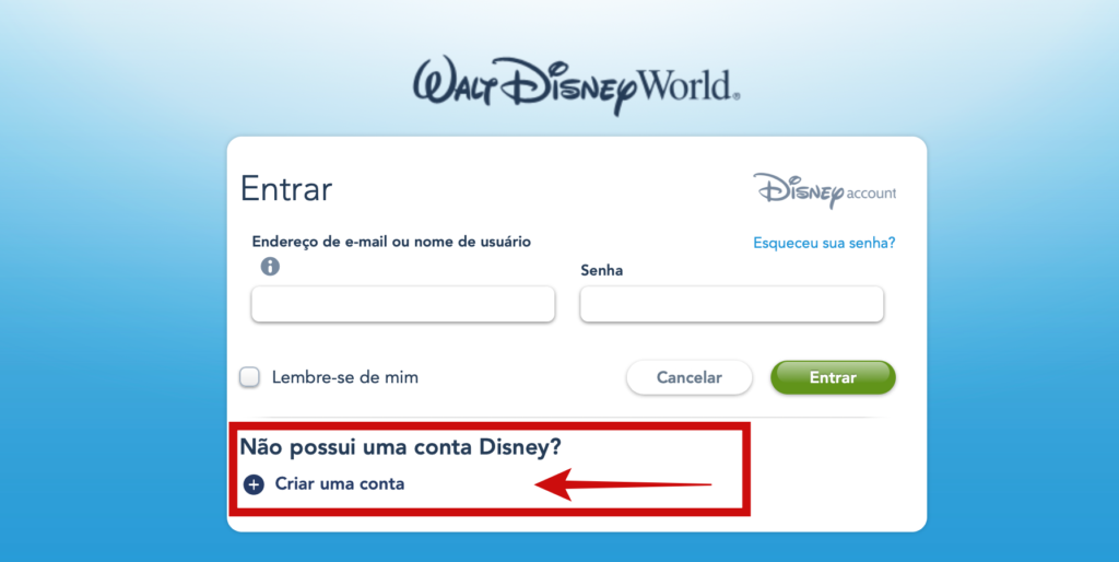 Como Criar uma conta no My Disney Experience