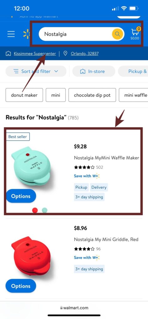 Site do Walmart como alternativa ao aplicativo