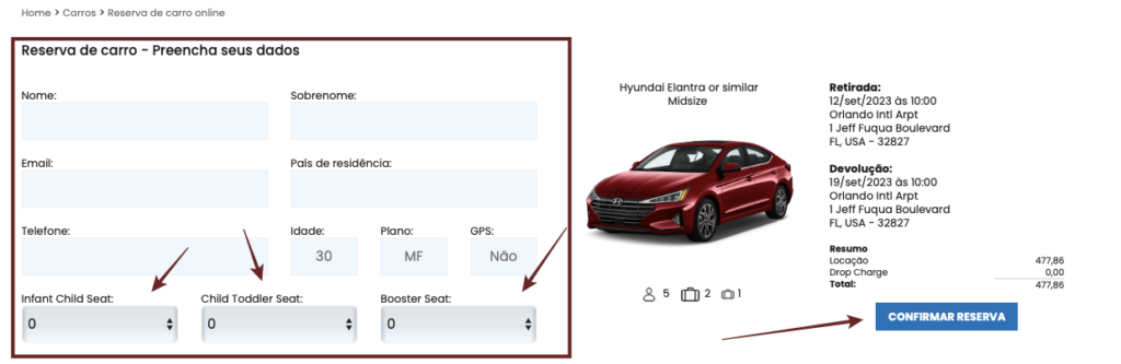 onde reservar o carro em orlando