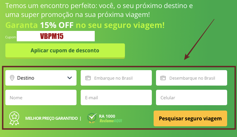 seguro viagem com desconto