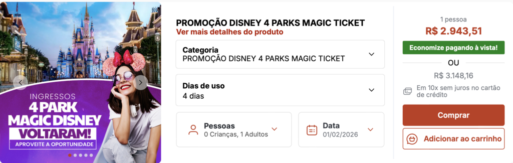 Promoção Ingressos Disney