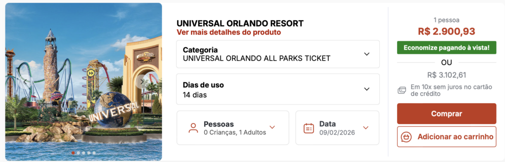Promoção Ingressos Universal