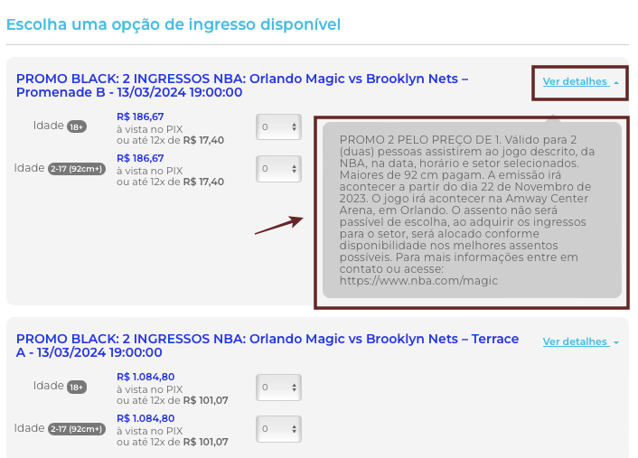 Promoção JOGOS DE NBA
