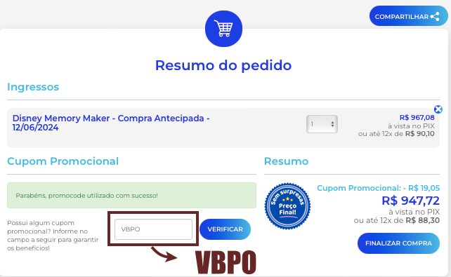 CUPOM DE DESCONTO DISNEY MEMORY MAKER