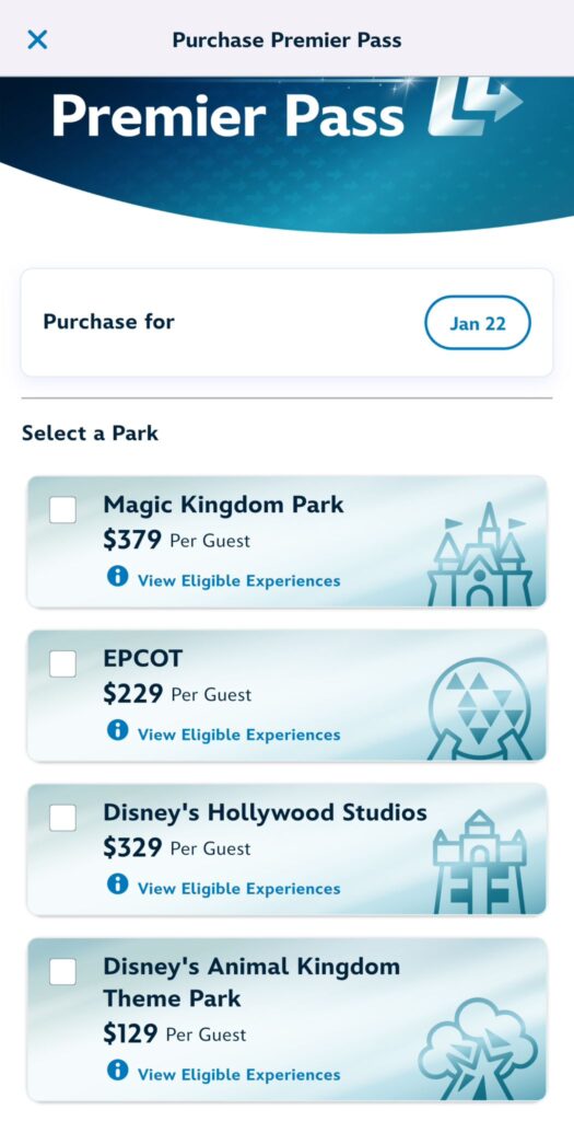 Lightning Lane PREMIER PASS 