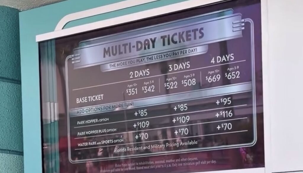 Valores dos ingressos Disney na bilheteria do parque em 2026