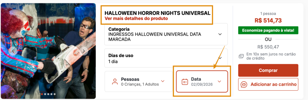 Datas do Halloween da Universal 2026