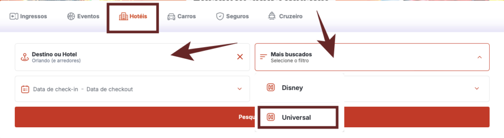 Promoção Hotéis Universal