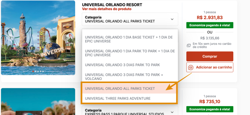 Ingresso Universal 14 dias
