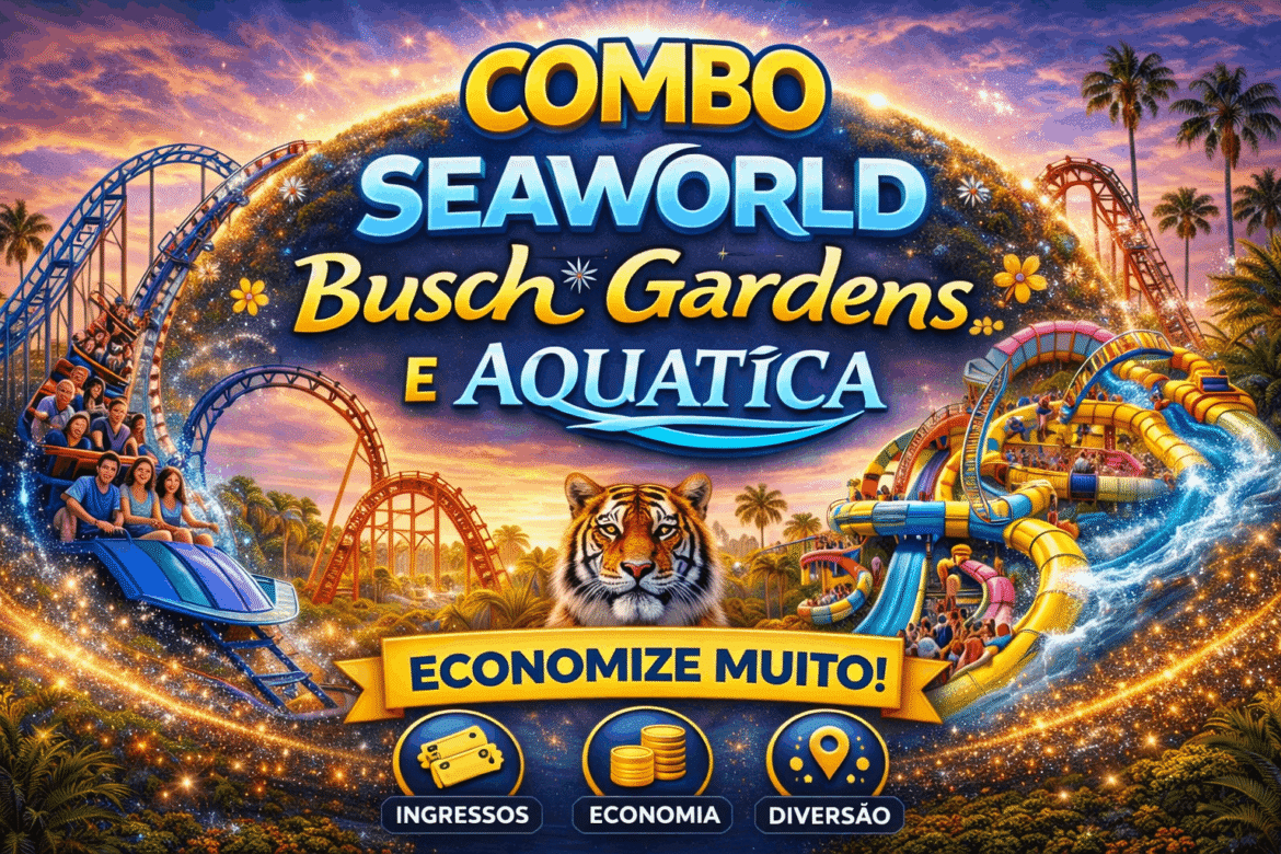 Combo SeaWorld, Busch Gardens e Aquatica 2026: Vale a Pena? Combo SeaWorld, Busch Gardens e Aquatica
