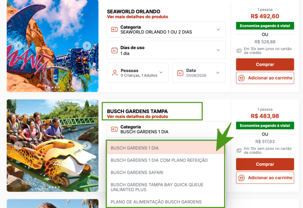 Ingressos Busch Gardens