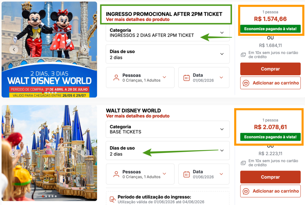 Ingressos para os parques de Orlando com desconto