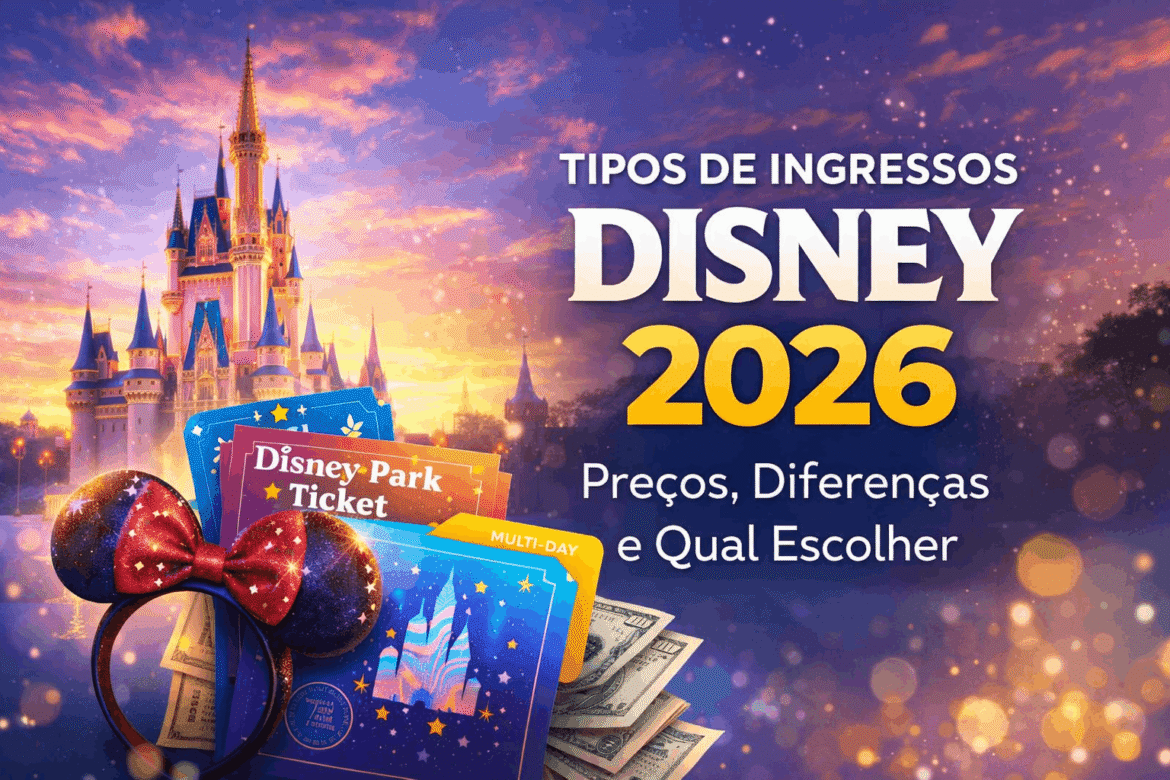 Tipos de Ingressos Disney 2026: Preços, Diferenças e Qual Escolher Tipos de Ingressos Disney 2026: Preços, Diferenças e Qual Escolher