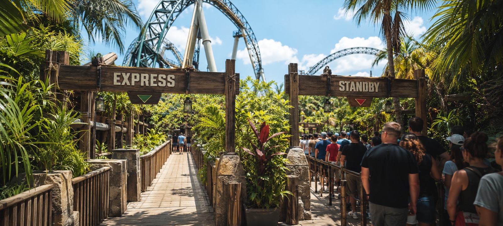 Express Lane Islands of Adventure no VelociCoaster ou Forbidden Journey com placa Express Pass