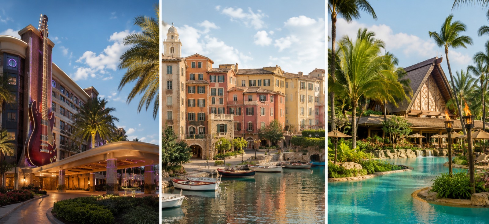 Hotéis Premier Universal Orlando que incluem Express Pass Unlimited grátis: Hard Rock, Portofino Bay, Royal Pacific