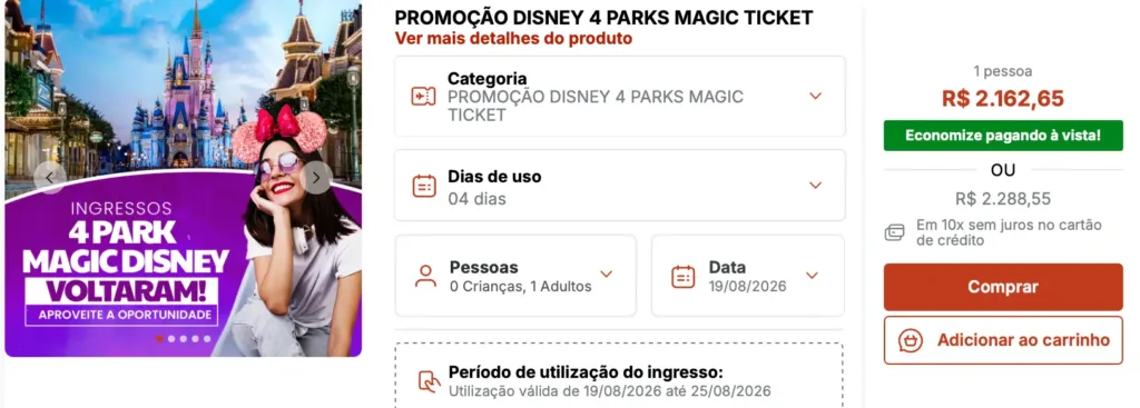 PROMOÇÃO DISNEY: 4 PARK MAGIC