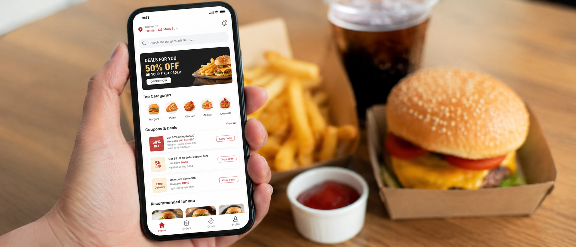 Aplicativos de fast food em Orlando: cupons e descontos no celular para economizar