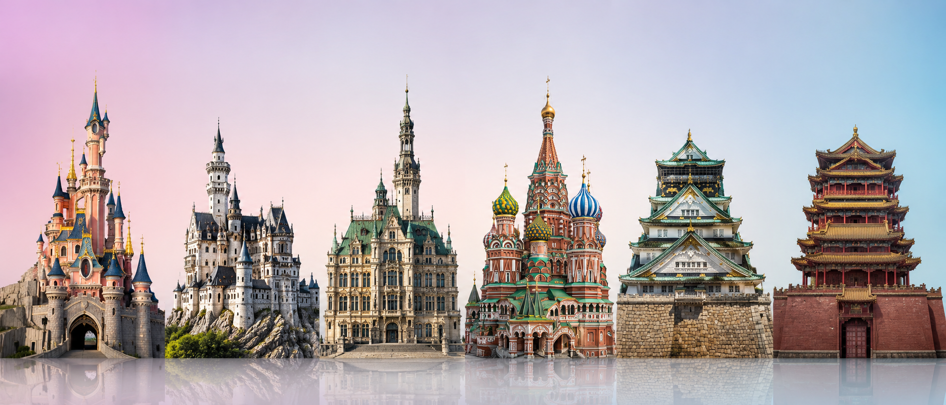 Comparativo visual dos 6 destinos Disney no mundo em 2026