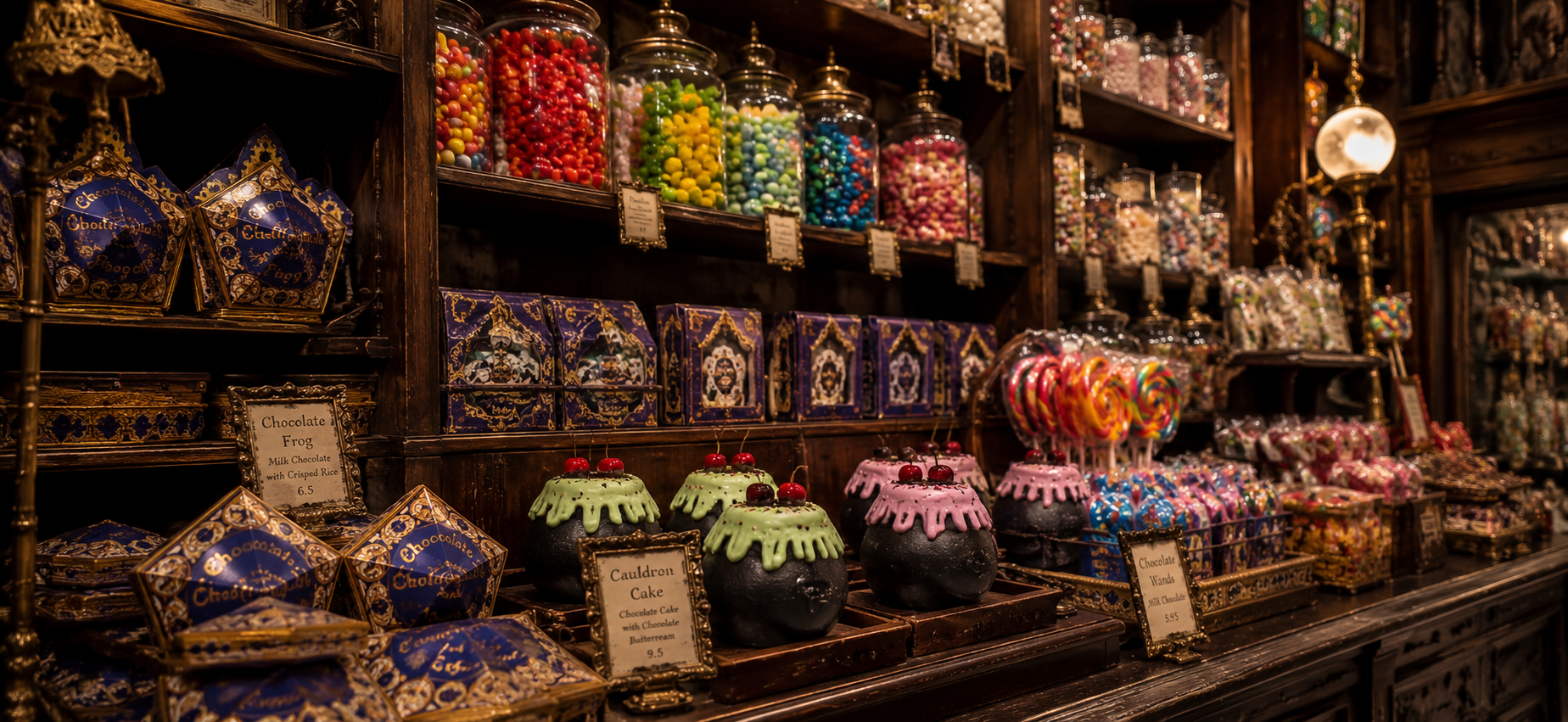 Doces temáticos do mundo magico vendidos nas lojas da Universal